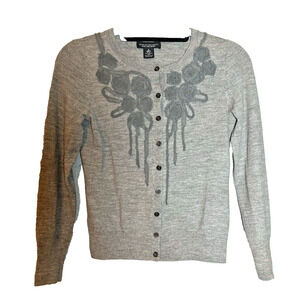 BANANA REPUBLIC Extra Fine Merino Wool Sweater Cardigan Womens Sz S Cottagecore‎
